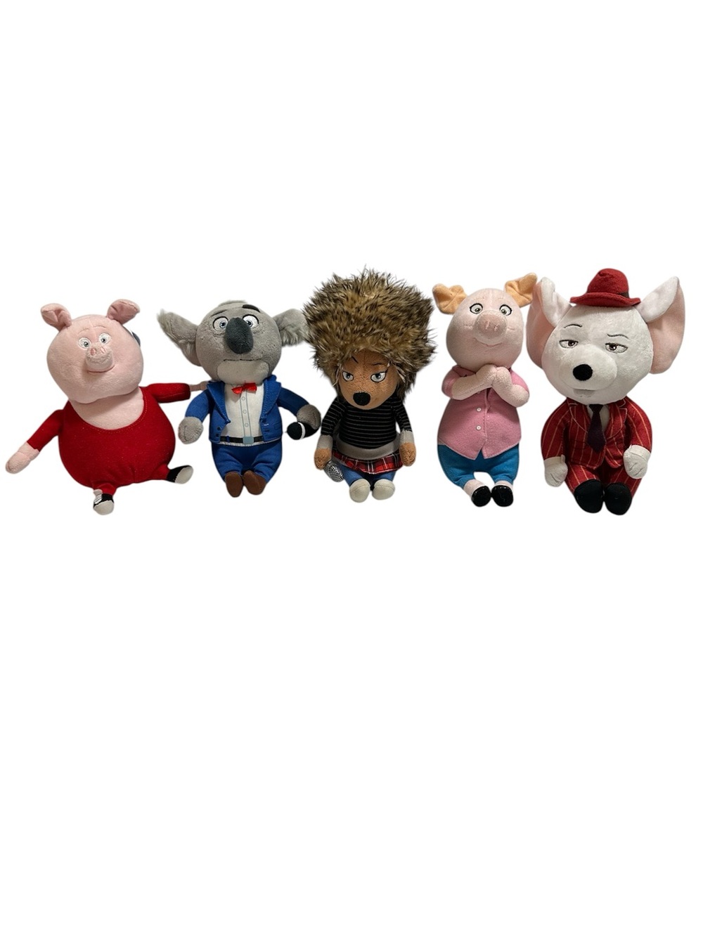 Sing Movie Plush Lot TY Gunter Buster Mike Rosita Ash Dreamworks Set 5 PCS